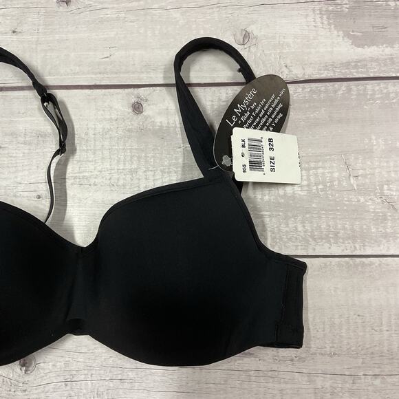 Le Mystere Bra Tisha Womens 32B Black Underwire T-Shirt L’ Image #955 NEW - Picture 3 of 10